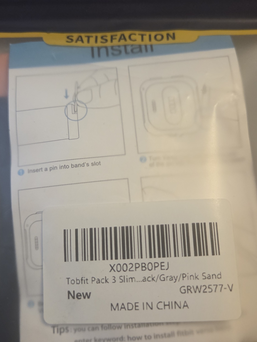 Pack of 3 Slim  Gray & Pink Sand But Has 4  Fit Bit Versa 2 Bands